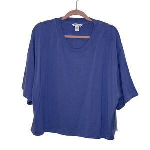 Athleta Bliss Sweatshirt Breathable Open Back Size‎ L Purple Yoga Pilates NEW